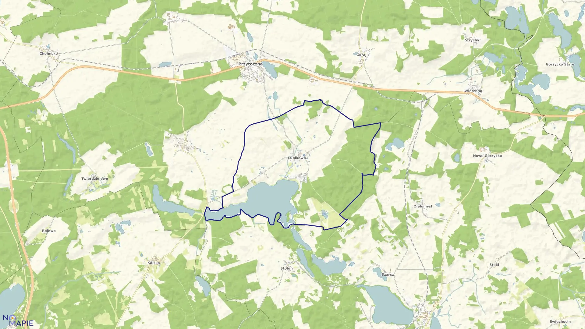 Mapa obrębu LUBIKOWO w gminie Przytoczna