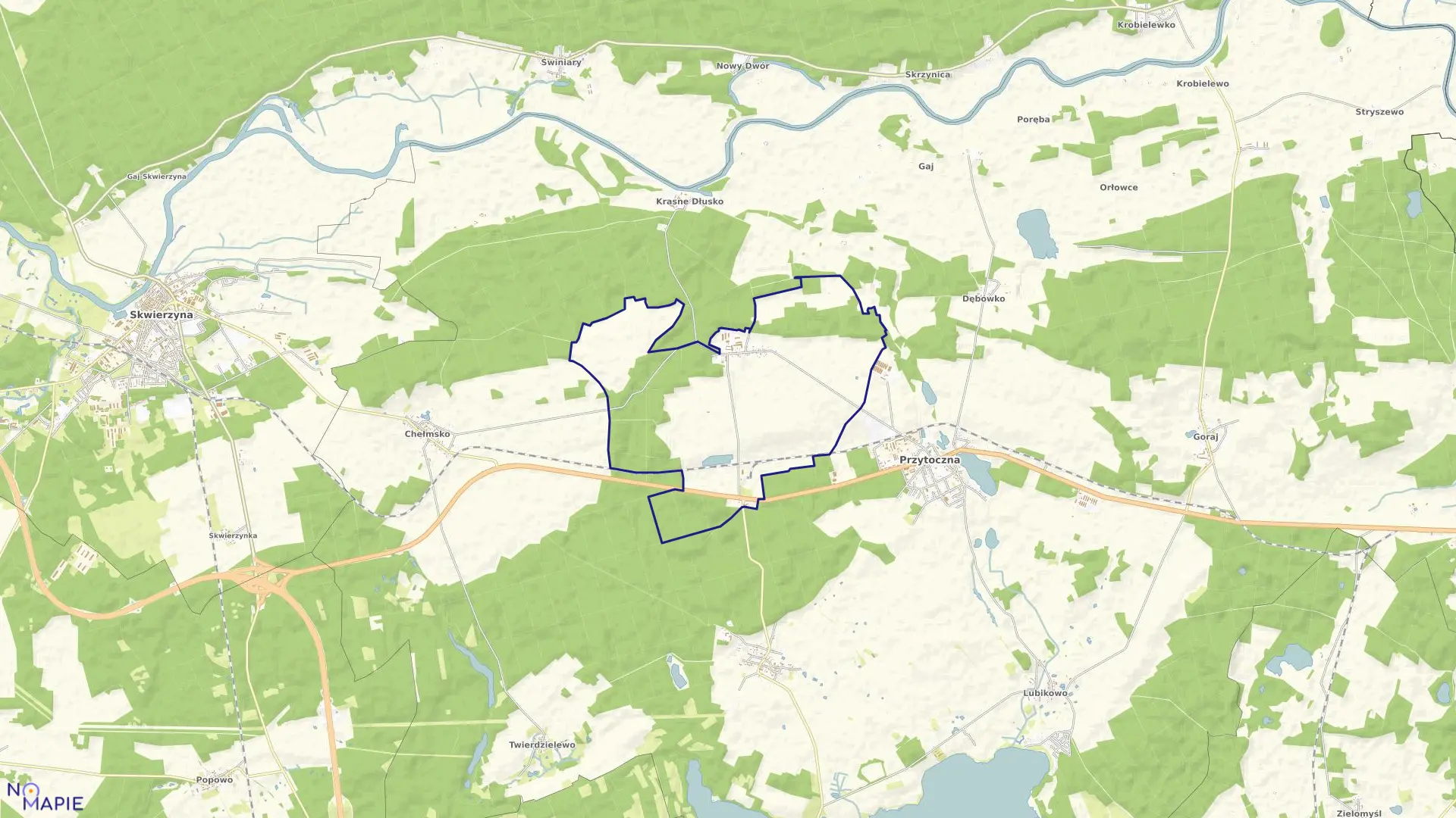 Mapa obrębu NOWA NIEDRZWICA w gminie Przytoczna