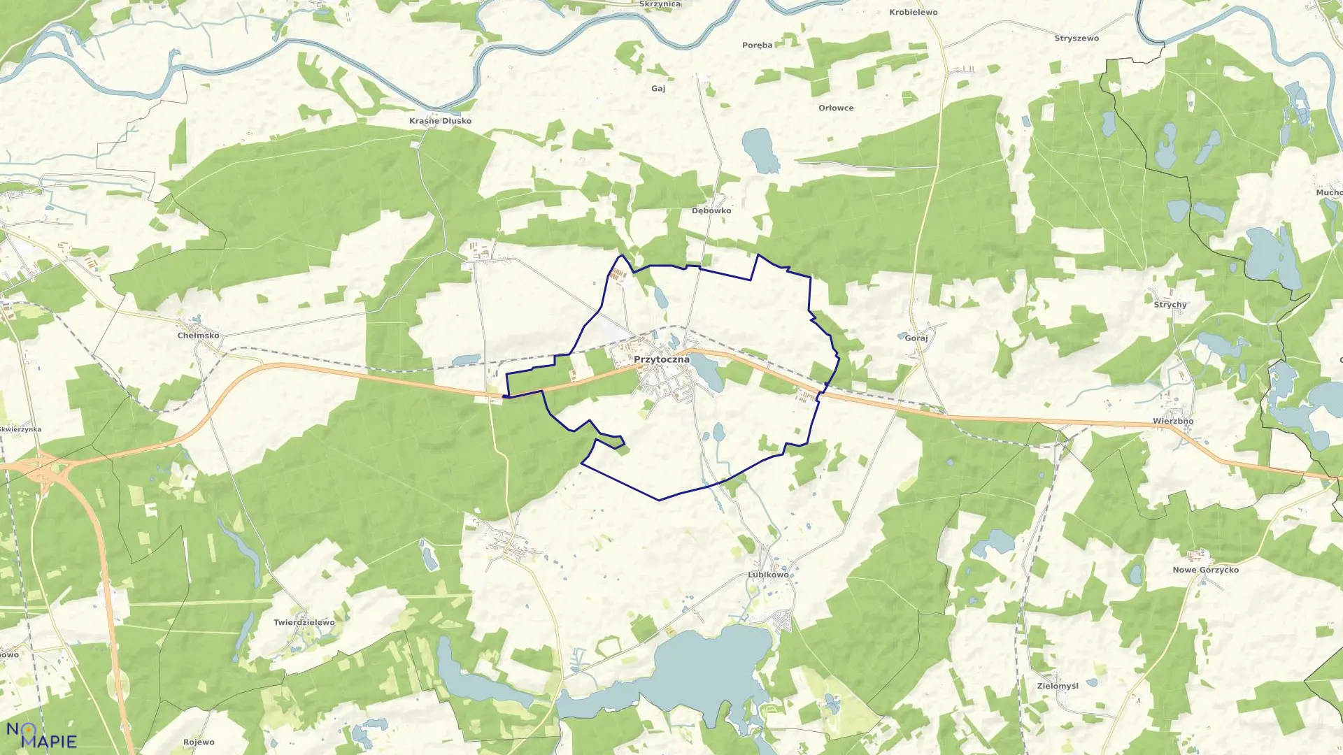 Mapa obrębu PRZYTOCZNA w gminie Przytoczna